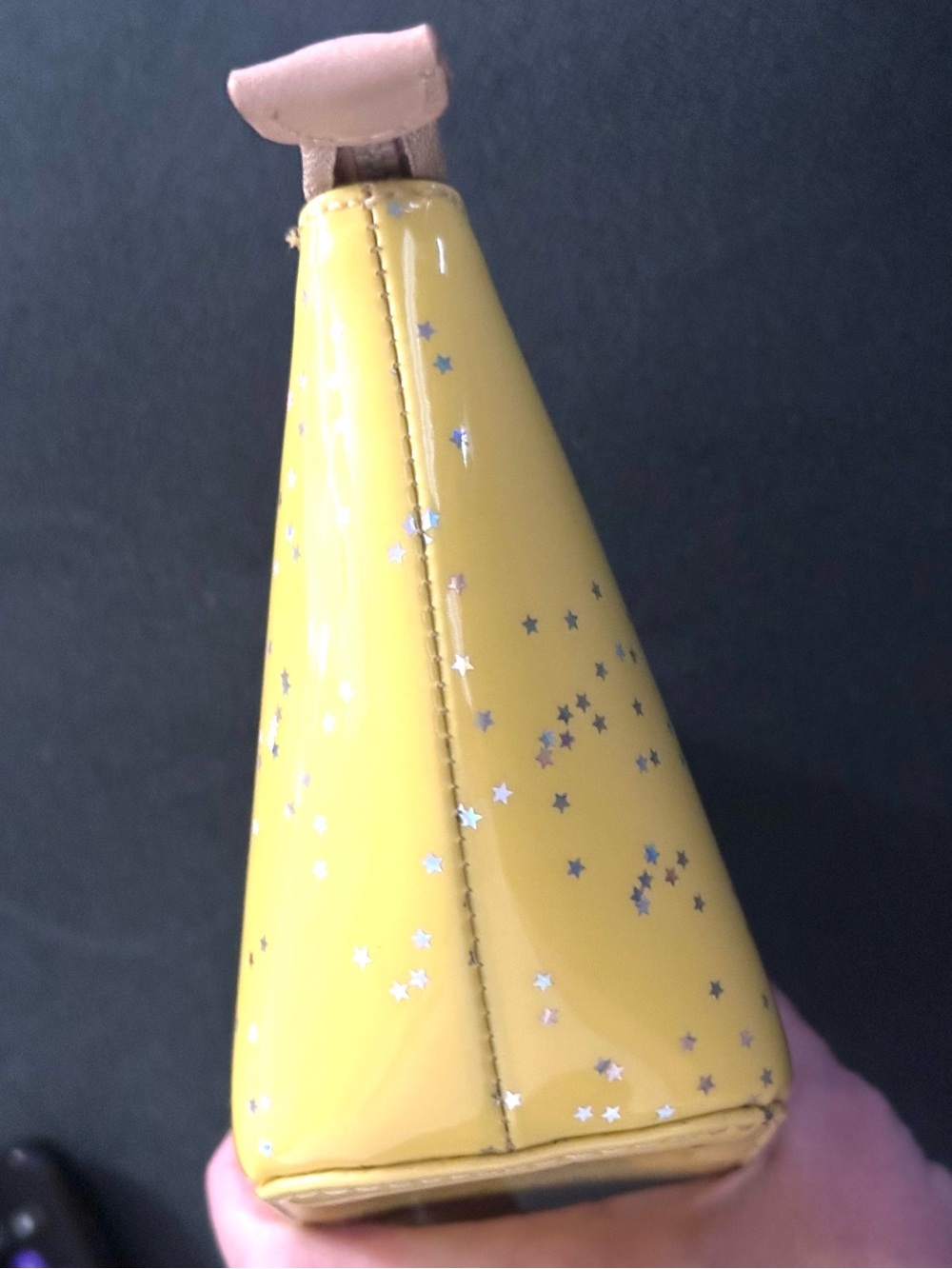 Consuela Harlow Medium Yellow Star Glitter Cosmetic Pouch Tool Kit - Picture 7 of 11